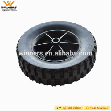 8 inch plastic lawn mower wheels,solid rubber wheels